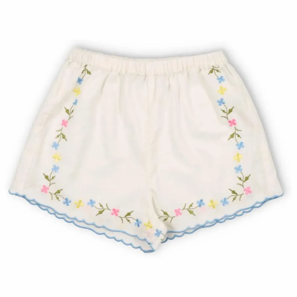 Short Fleurs Hermione | Blanc