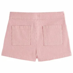 Short Fleurs Rayé | Rose