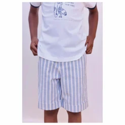 Short Ourlets Rayé | Bleu indigo