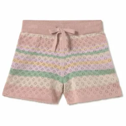 Short Rayé Coton Bio | Rose