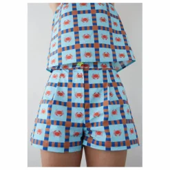 Short Star Crabe Coton Bio | Bleu