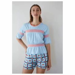 Short Star Crabe Coton Bio | Bleu