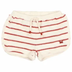 Short Terry Rayures Eponge Bébé Coton Bio | Rouge