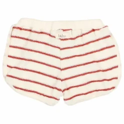 Short Terry Rayures Eponge Bébé Coton Bio | Rouge