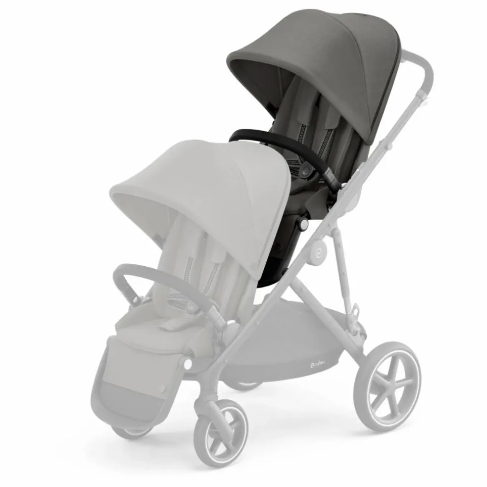 Siège supplémentaire pour poussette Gazelle S châssis noir | Gris clair