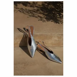 Slingback à Talons Métallisées | Argenté