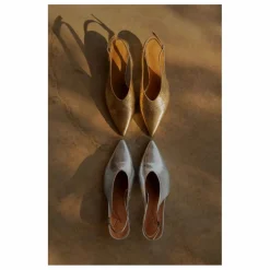 Slingback à Talons Métallisées | Argenté