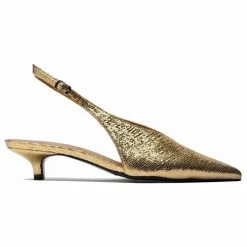 Slingback à Talons Métallisées | Doré
