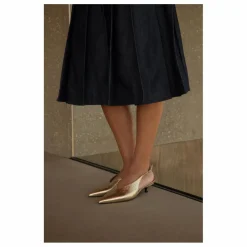 Slingback à Talons Métallisées | Doré
