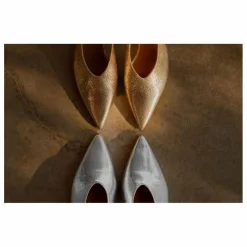 Slingback à Talons Métallisées | Doré