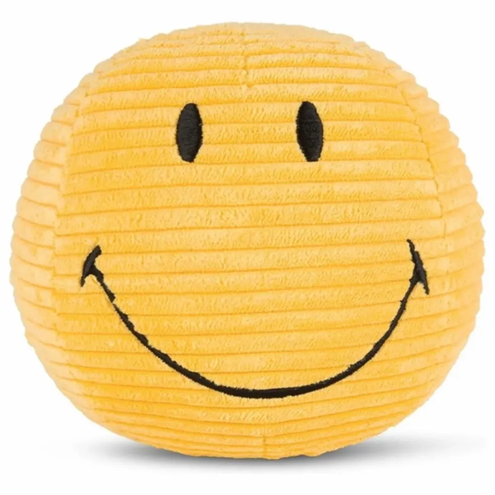 SMILEY - Peluche Smiley en velours côtélé | Jaune