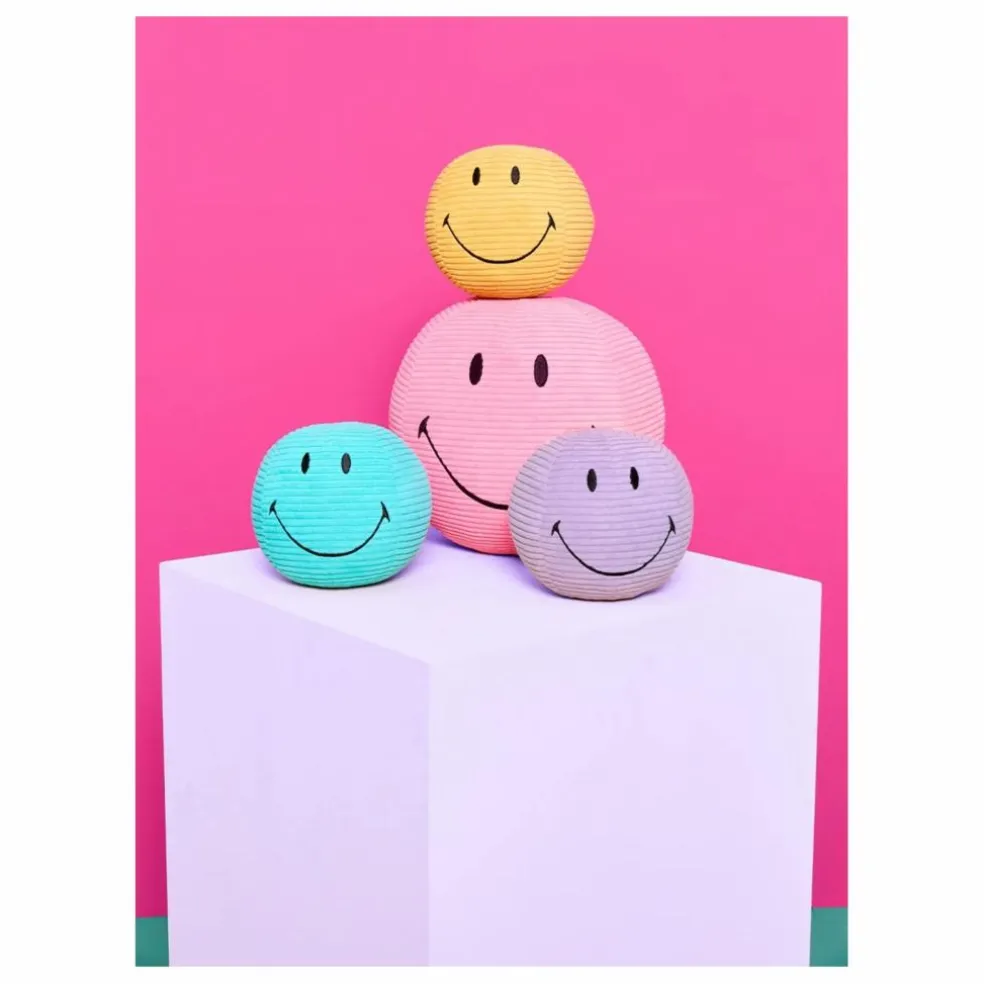 SMILEY - Peluche Smiley en velours côtélé | Jaune
