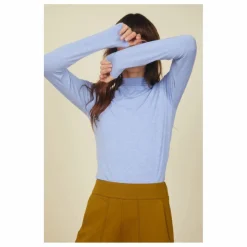 Sous-Pull Femme Manches Longues en Modal | Bleu ciel
