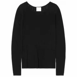 Sous-pull Pointelle Laine Mérinos - Collection Femme | Noir
