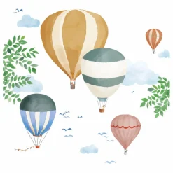 Sticker géant Montgolfière Aquarelle