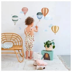 Stickers easy Montgolfiere Aquarelle