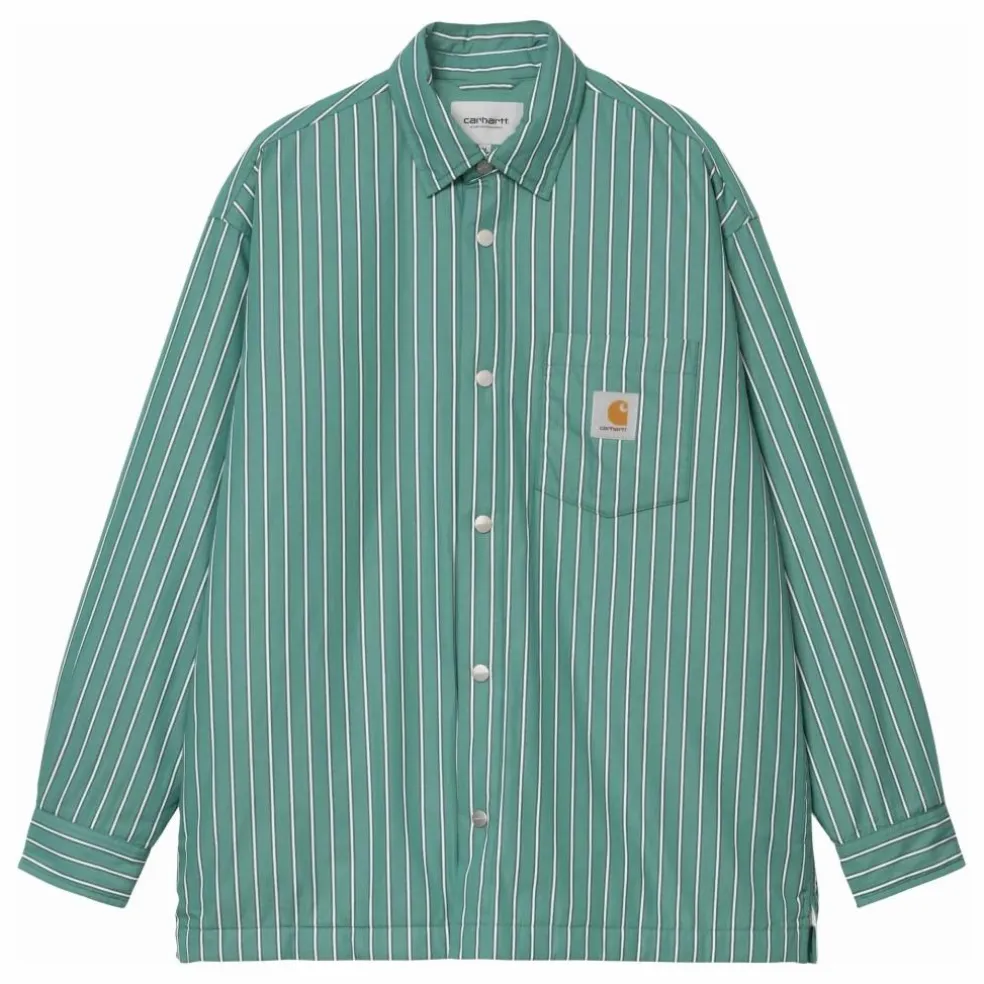 Sur-Chemise Grimsby Rayée Popeline de Coton | Vert