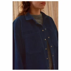 Sur-Chemise Paola Velours Côtelé - Collection Femme | Bleu marine