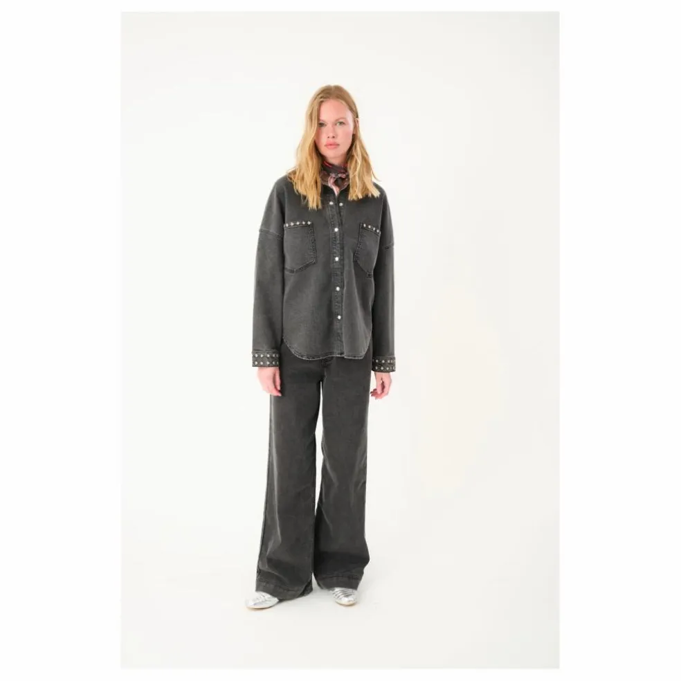 Sur-Chemise Veida Denim | Washed Black