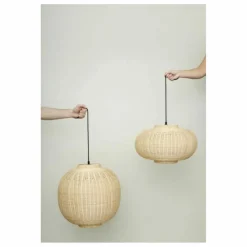 Suspension Elipse en rotin