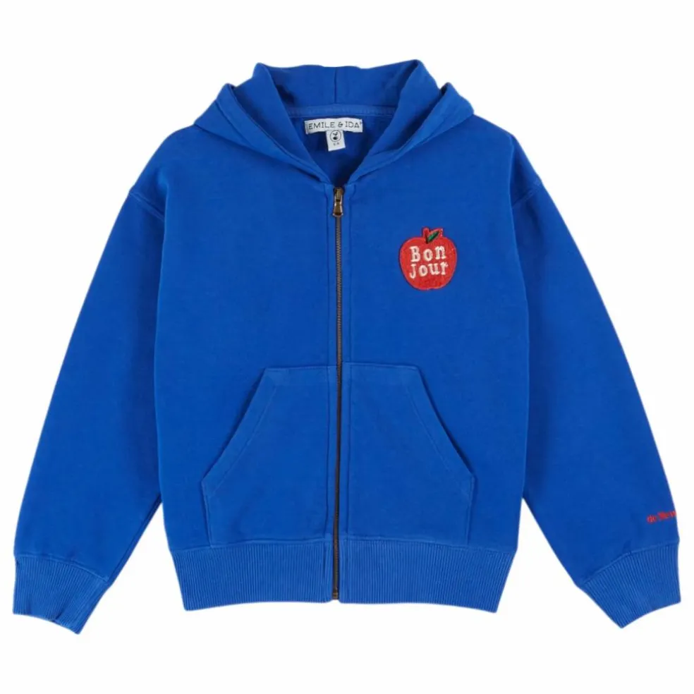 Sweat Bonjour Coton Bio | Bleu roi