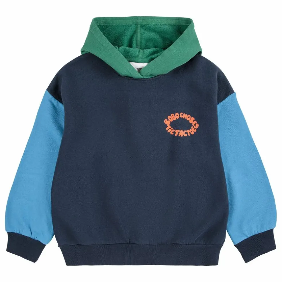 Sweat Capuche Colorblock Coton Bio | Bleu
