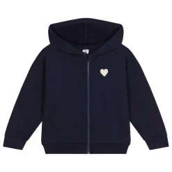 Sweat Capuche Cœur Coton Bio | Bleu marine