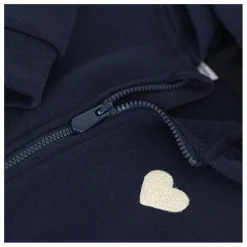 Sweat Capuche Cœur Coton Bio | Bleu marine