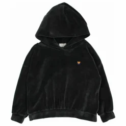 Sweat Capuche Velours Coton Bio | Gris anthracite