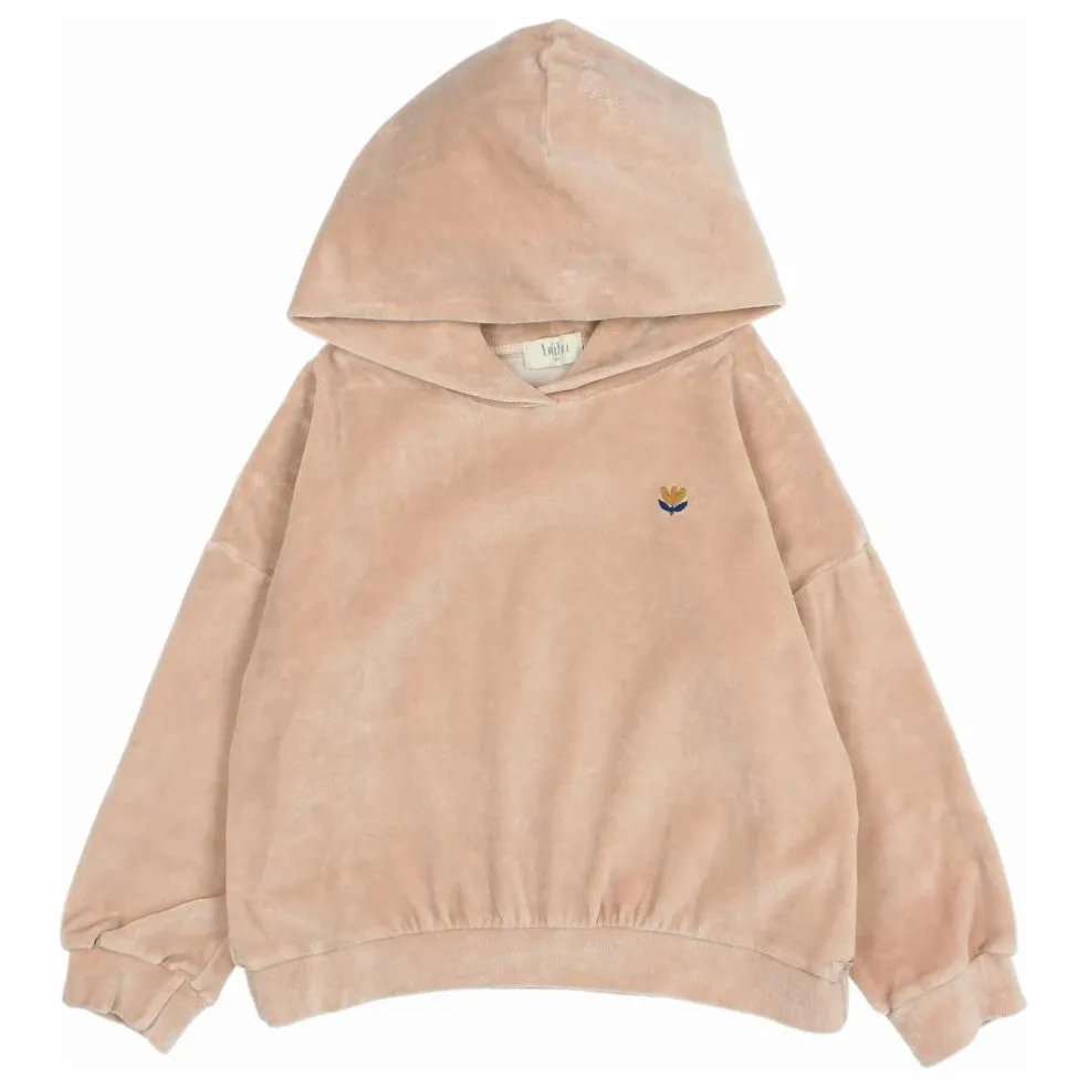 Sweat Capuche Velours Coton Bio | Rose