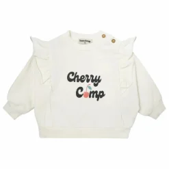 Sweat Cerise Volants | Blanc