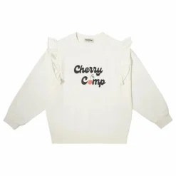 Sweat Cerise Volants | Blanc