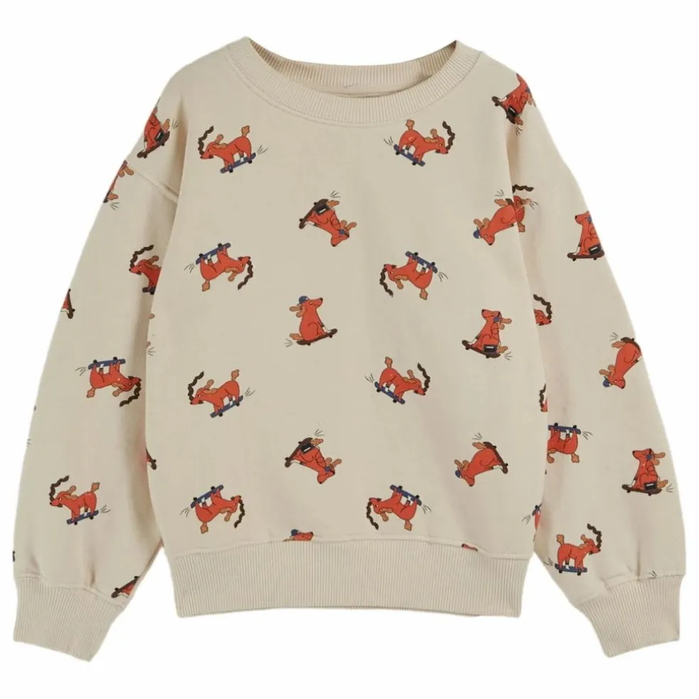 Sweat Chien Skateur | Ecru