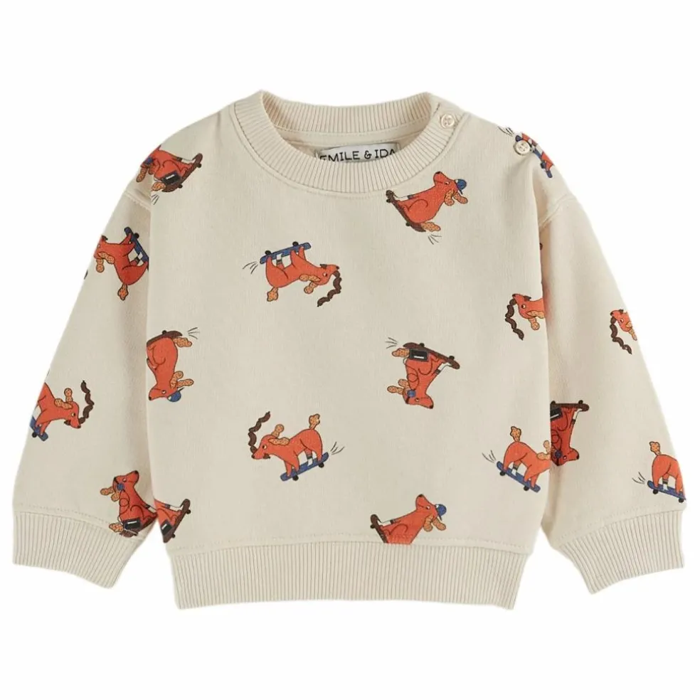 Sweat Chien Skateur | Ecru