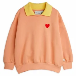 Sweat Col Cœur Coton Bio | Rose pâle