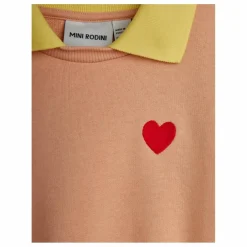 Sweat Col Cœur Coton Bio | Rose pâle
