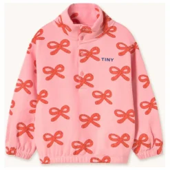 Sweat Col Montant Nœuds Coton Bio | Rose
