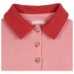 Sweat Col Polo Oversize Colour Block Coton Bio - Collection Femme | Rose