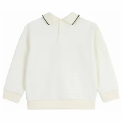 Sweat Col Polo Petit Bateau | Ecru