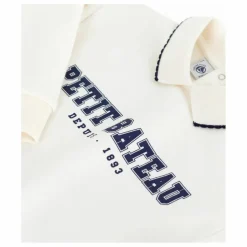 Sweat Col Polo Petit Bateau | Ecru
