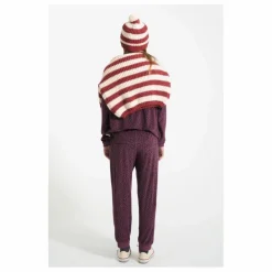 Sweat Col Volants Léopard Coton Bio | Aubergine