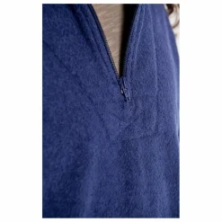 Sweat Col Zippé Bobypark Bouclette Coton Bio | Bleu foncé