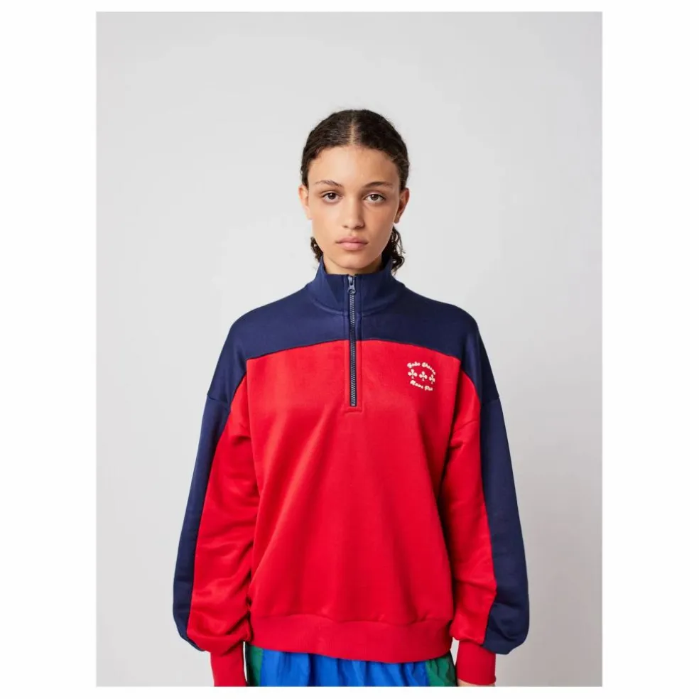 Sweat Color Block Coton Bio - Collection Femme | Rouge
