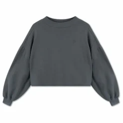 Sweat Coton Bio Crop | Gris anthracite