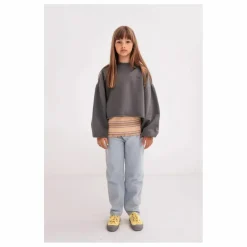 Sweat Coton Bio Crop | Gris anthracite