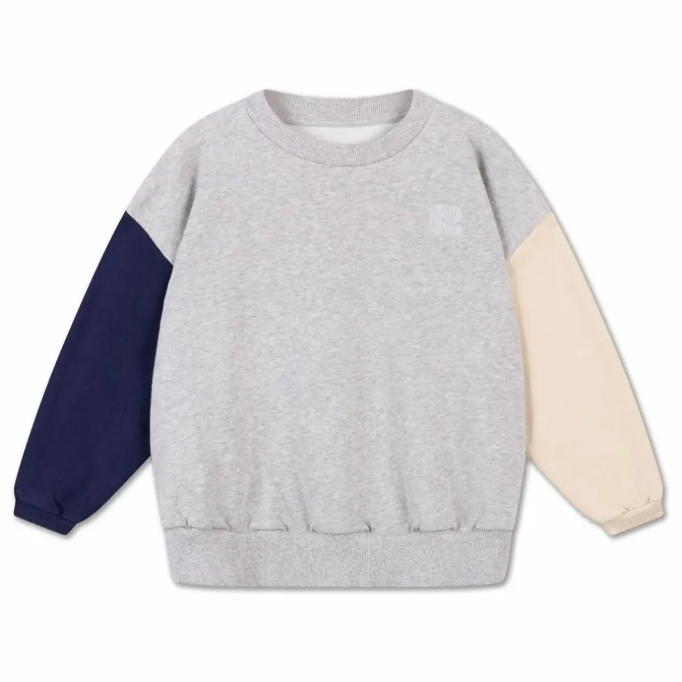 Sweat Cozydrop Tricolore Coton Bio | Gris
