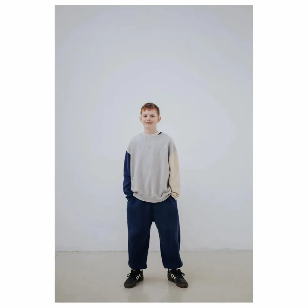 Sweat Cozydrop Tricolore Coton Bio | Gris