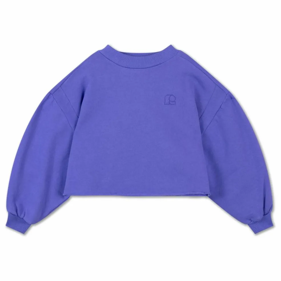 Sweat Crop Top Coton Bio | Bleu