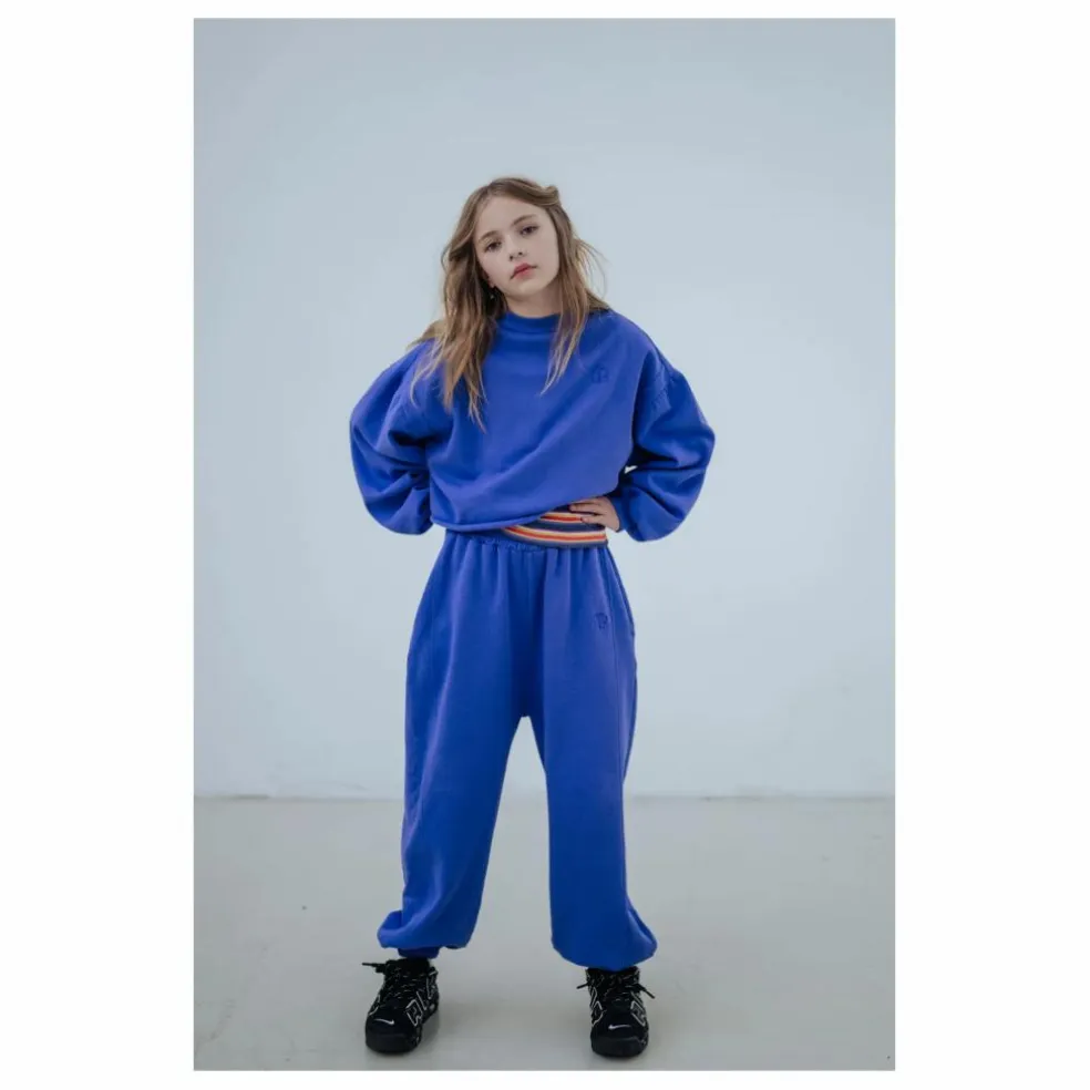 Sweat Crop Top Coton Bio | Bleu