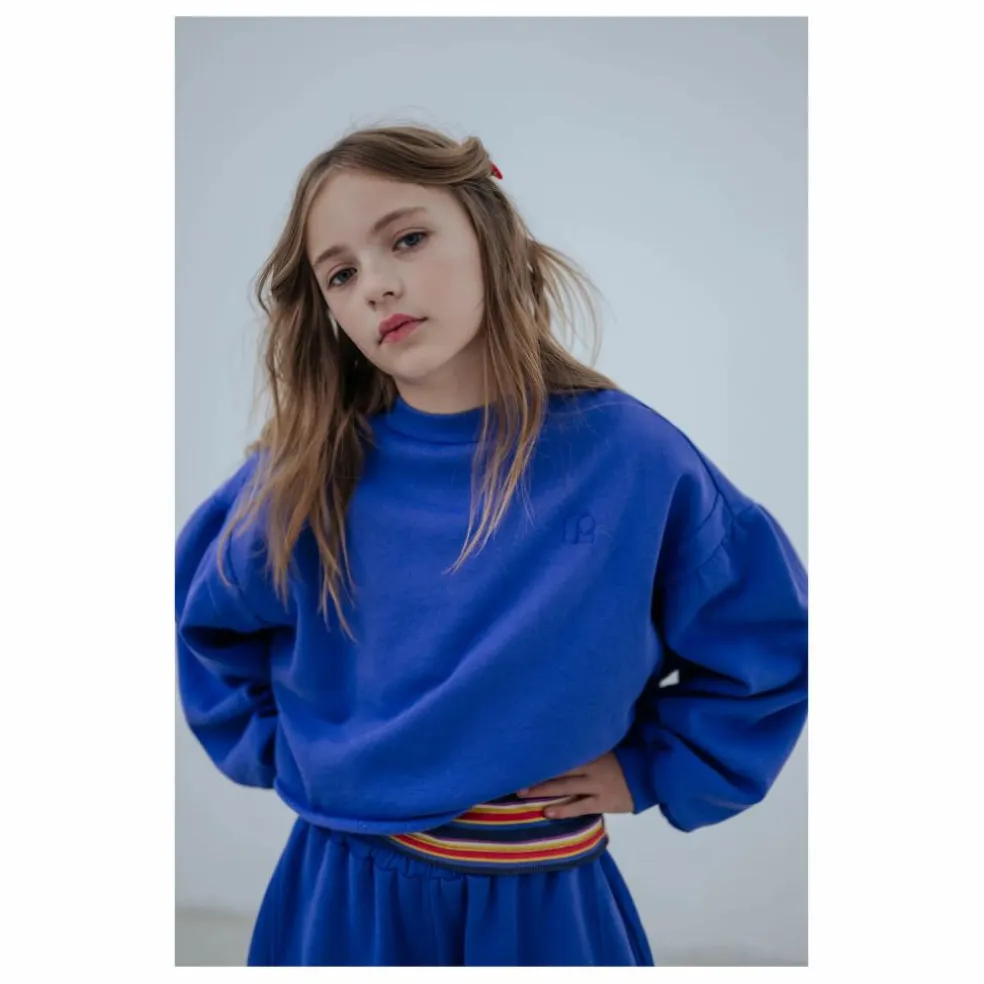 Sweat Crop Top Coton Bio | Bleu